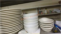 restaurant dishes and containers shelf lot