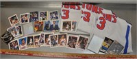 Basketball cards, 3 Pistons jerseys