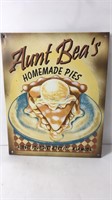 Vintage Tin Sign Aunt Bea's Pies   U15E