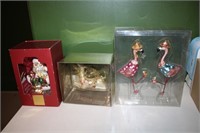 Lenox Santa ornament, deer, flamingo ornaments