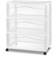 3 Drawer Wide Cart White - Brightroom