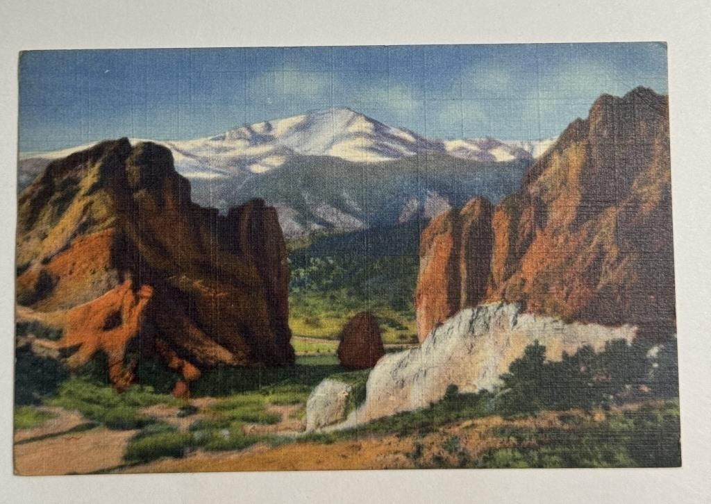 1948 Vintage Stamped PPC Postcard Pikes Peak!