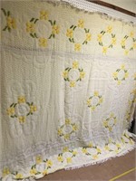 Huge Approx. 108" x 92" Handmade Bedspread