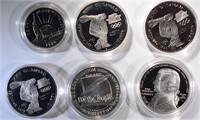 6 Proof Commemorative Coins: