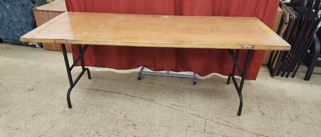 Wooden Folding Table - measures 78"x29.5"x30"