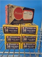 VINTAGE BOXES BRASS ONLY 9MM, (6) 38 SPECIAL