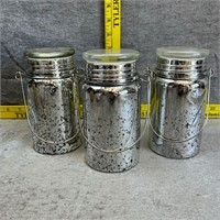 Lot of 3 Silver Canisters