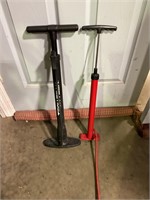 Two bicycle air pumps