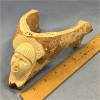 3 1/2" x 8" fossilized walrus jaw bone, made into
