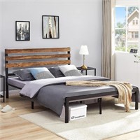GreenForest Queen Bed Frame with Wooden Headboard