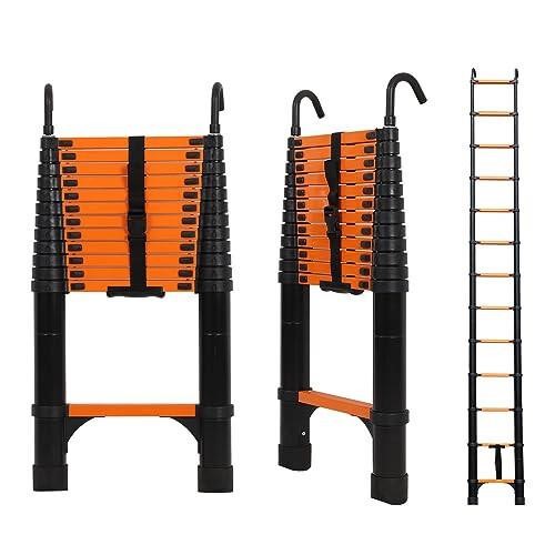 Telescoping Ladder 12.5 FT with 2 Detachable Roof