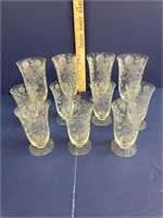 Beautiful etched glass footed Tumbler Fostoria??