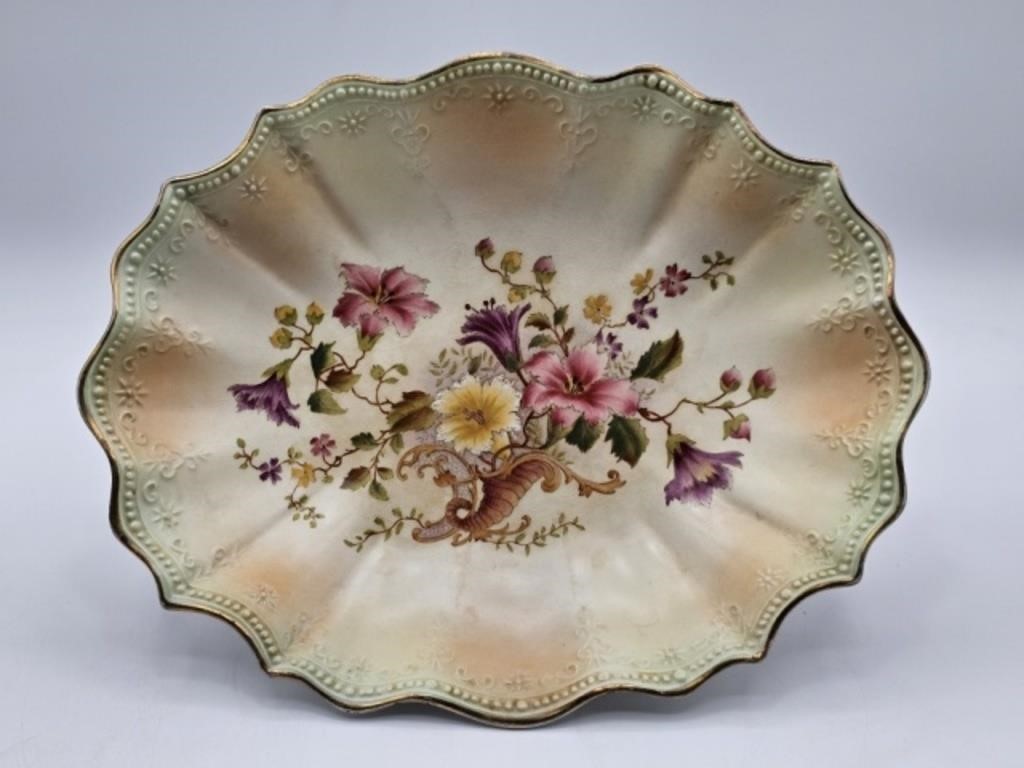 CARLTON WARE (W & R) CORNICOPIA "HIBISCUS" DISH