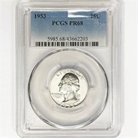 1953 Washington Silver Quarter PCGS PR68