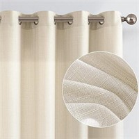 jinchan Curtains Linen Textured Casual Weave Curta