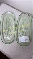 Pair of Green onion platters