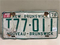 1978 NB LICENCE PLATE
