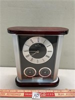 UNIQUE BULOVA MANTLE CLOCK WITH THERMOMETER MORE