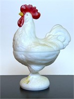 Old Milk Glass Rooster
