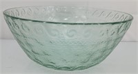 Vintage Green glass bowl 11"