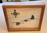 12 inch handmade silhouette duck or geese clock