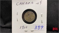 1910 Canadian small nickel