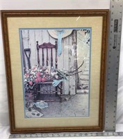 C5) NORMAN ROCKWELL LITHO COUNTRY GARDEN FLOWERS