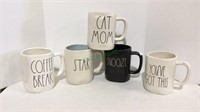 Rae Dunn artisan collection coffee mugs total of