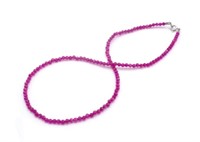 Faceted ruby bead necklace
