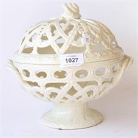 Wedgwood creamware pierced lidded orange basket