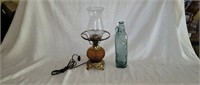 Virgin Mary Bottle, Amber Oil Lamp