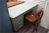 Vintage Metal Desk and Rolling Chair