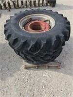 Lot of 2 Armstrong 16.9-28 Tires/Wheels w/Weights