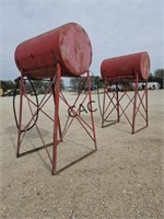 Lot of 2 Fuel Tanks on Stands