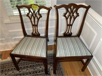 PAIR OF FINE DINING CHAIRS WITH MEDALLION STYLE BA