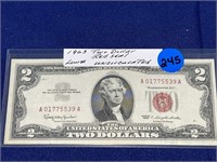 1963-Two Dollar Red Seal Low # Uncirculated
