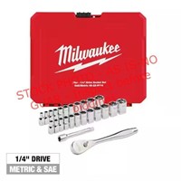 Milwaukee 1/4in Drive Ratchet & Socket Tool Set