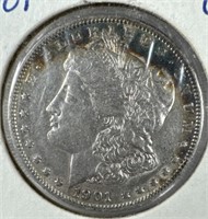 1901-O Silver Morgan Dollar w/toning