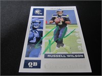Russell Wilson SEA signed football card COA