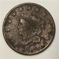 1819 1C VF DETAIL LG DATE SHARP BUT SOME PITTING