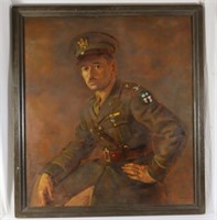 WWII US Army CBI Officers Large Portrait Painting