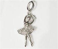 Sterling Silver 16 Diamond(0.10ct)Ballerina Shape