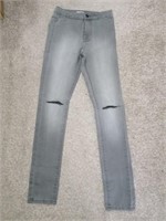 Forever 21 Size 26 Gray Distressed Leggings #HB30