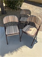 3 Folding Chairs w Cushioned Seats