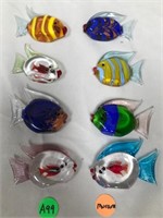 350 - LOT OF MURANO GLASS TROPICAL FISH (A99)