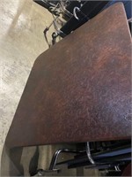 2 48” table tops brown leather vinyl top