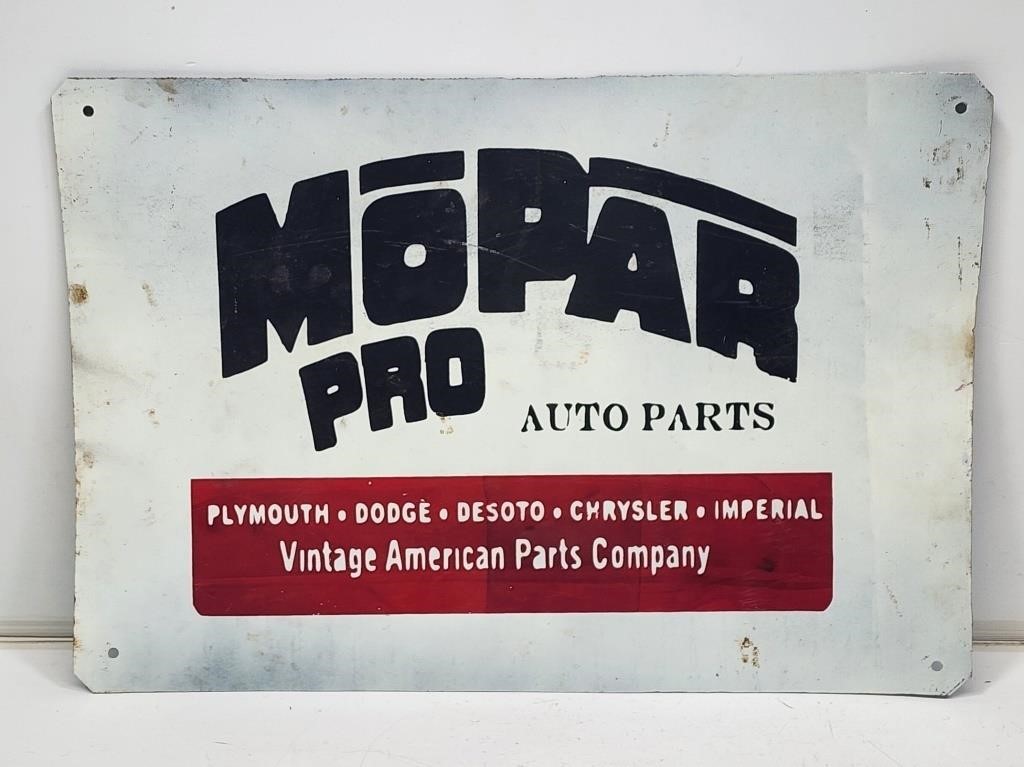Mopar Pro Auto Parts Advertising Sign