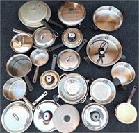 COLLECTION OF STAINLESS POTS & PANS ASSORTED PIECE