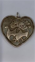 1 Troy Ounce Fine Silver I LOVE YOU Panda Pendant