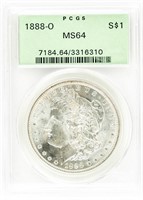 Coin 1888-O Morgan Silver Dollar-PCGS-MS64 OGH